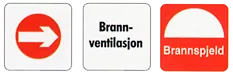 Merkesymbol om brannventilasjon
